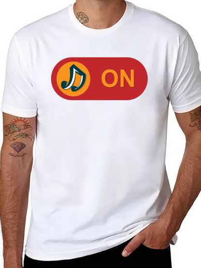 Music On T-Shirt - Black Cotton Blend Tee