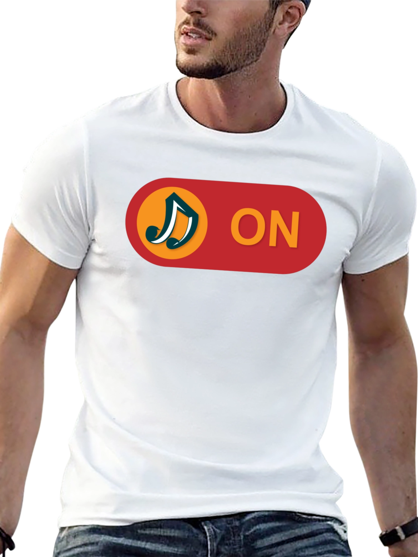 Music On T-Shirt - Black Cotton Blend Tee