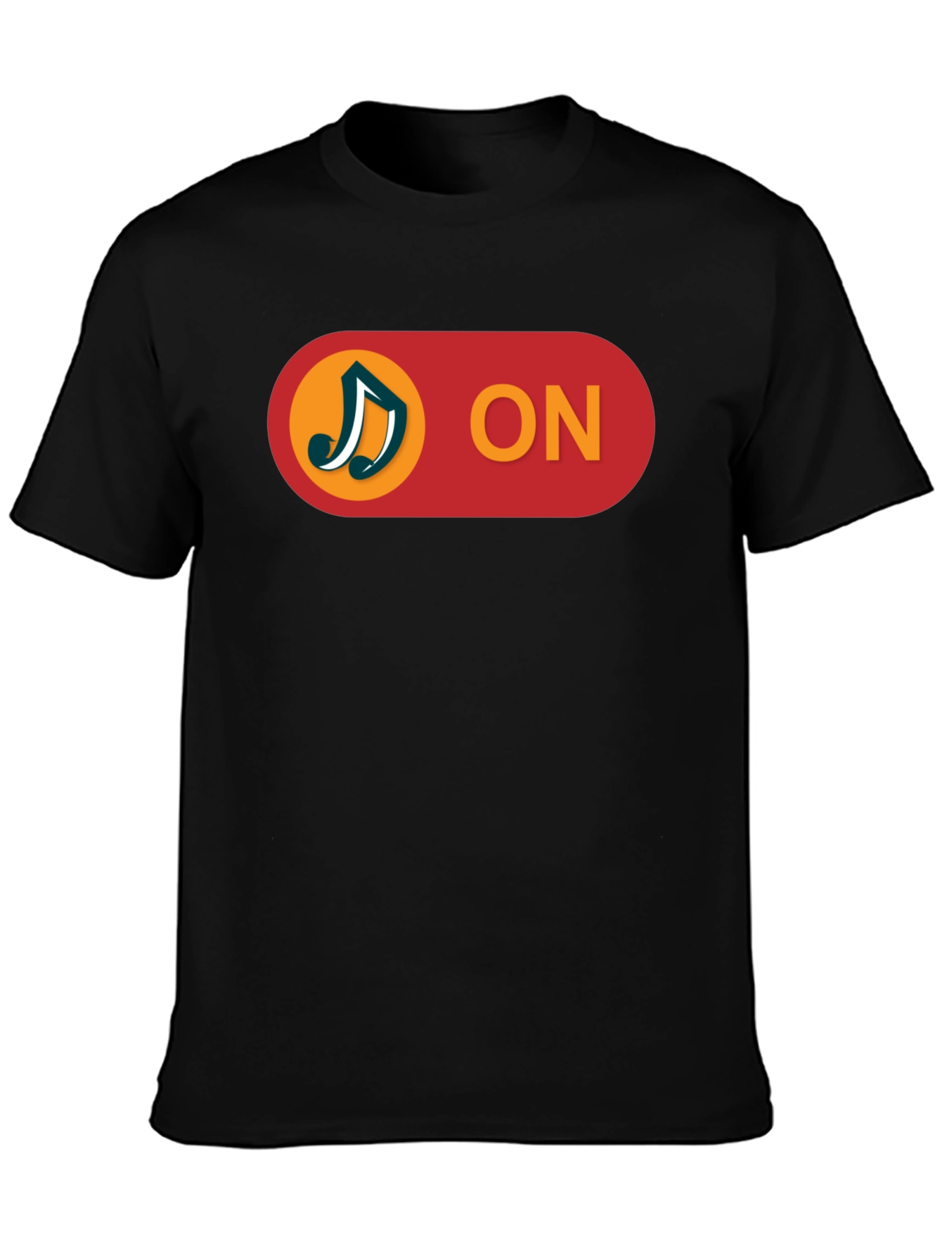 Music On T-Shirt - Black Cotton Blend Tee