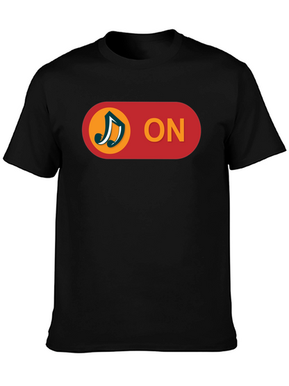 Music On T-Shirt - Black Cotton Blend Tee