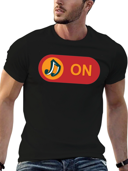 Music On T-Shirt - Black Cotton Blend Tee