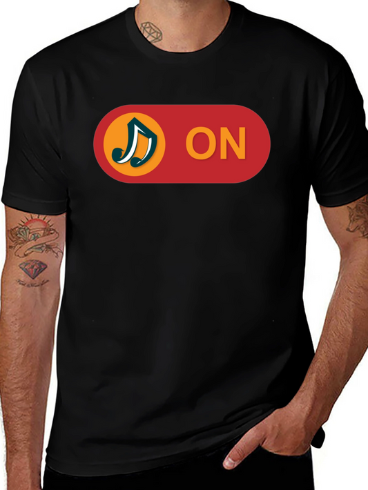 Music On T-Shirt - Black Cotton Blend Tee