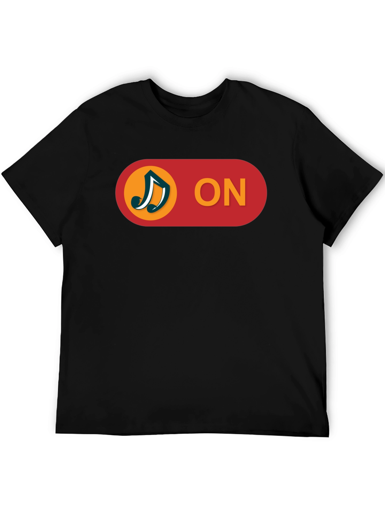 Music On T-Shirt - Black Cotton Blend Tee