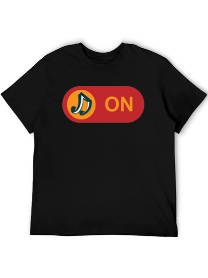 Music On T-Shirt - Black Cotton Blend Tee