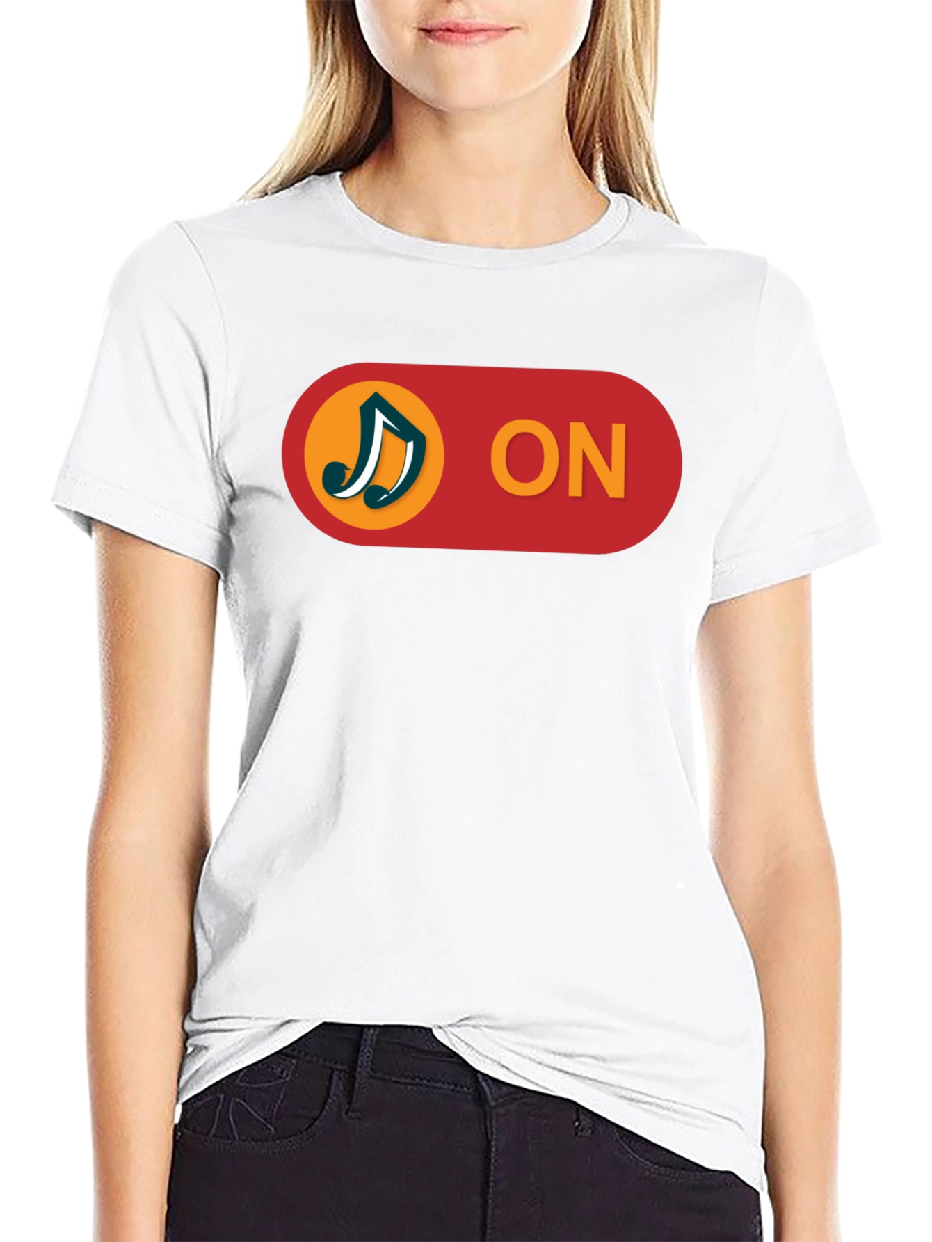 Music On T-Shirt - Black Cotton Blend Tee