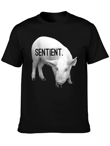 Sentient Pig Graphic Tee - Vegan Activism Shirt