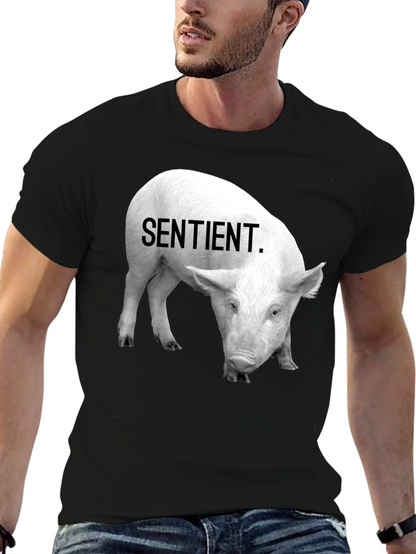Sentient Pig Graphic Tee - Vegan Activism Shirt