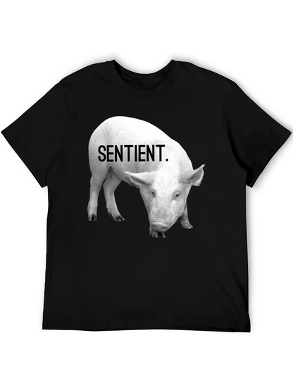 Sentient Pig Graphic Tee - Vegan Activism Shirt