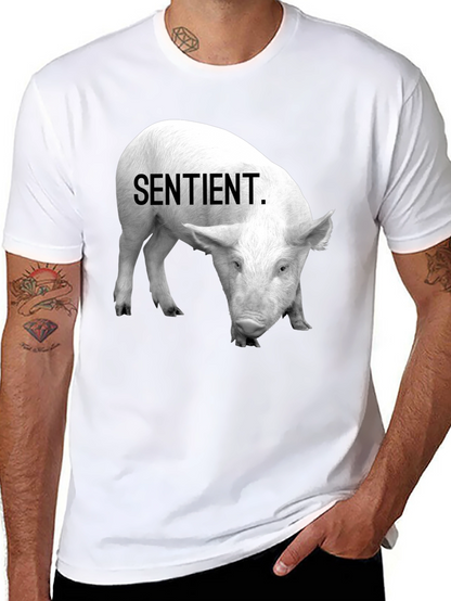 Sentient Pig Graphic Tee - Vegan Activism Shirt