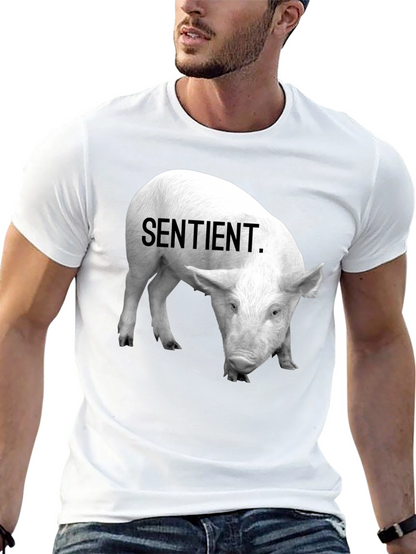 Sentient Pig Graphic Tee - Vegan Activism Shirt