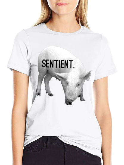 Sentient Pig Graphic Tee - Vegan Activism Shirt