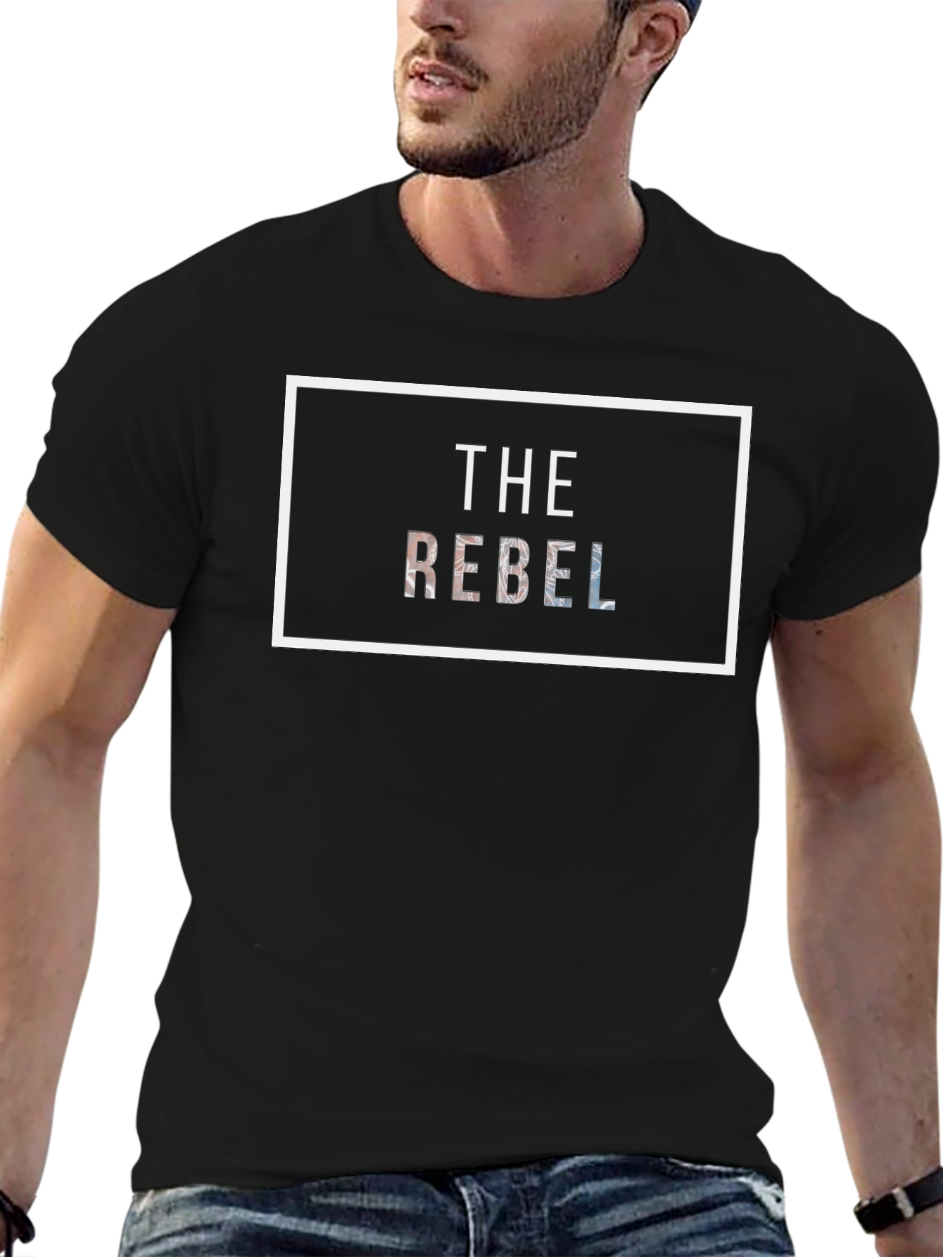 The Rebel Graphic Print Black T-Shirt