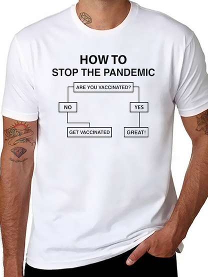 Vaccination Flowchart T-Shirt - Stop the Pandemic