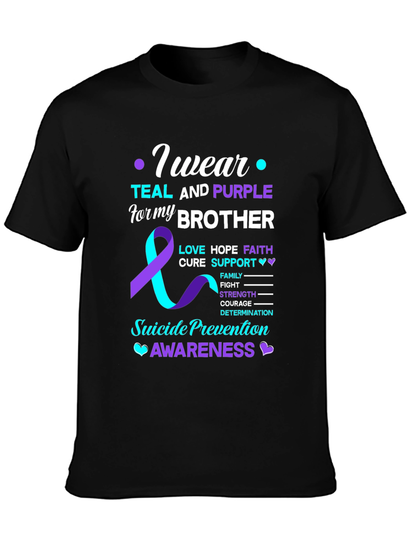 Teal and Purple Suicide Prevention Awareness T-Shirt