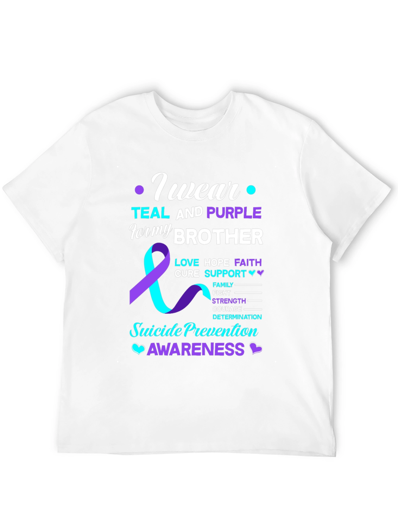 Teal and Purple Suicide Prevention Awareness T-Shirt