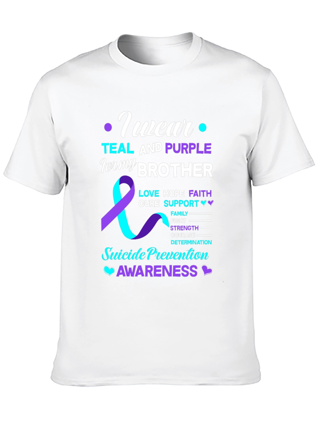 Teal and Purple Suicide Prevention Awareness T-Shirt