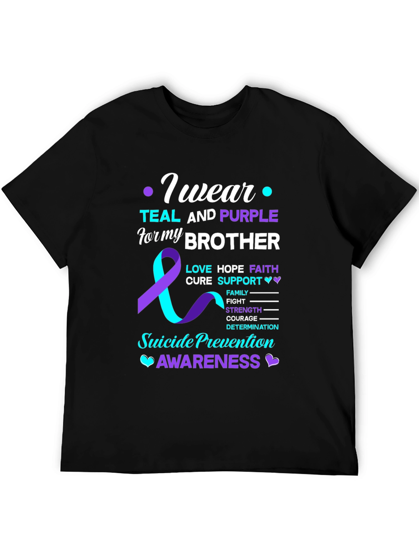 Teal and Purple Suicide Prevention Awareness T-Shirt
