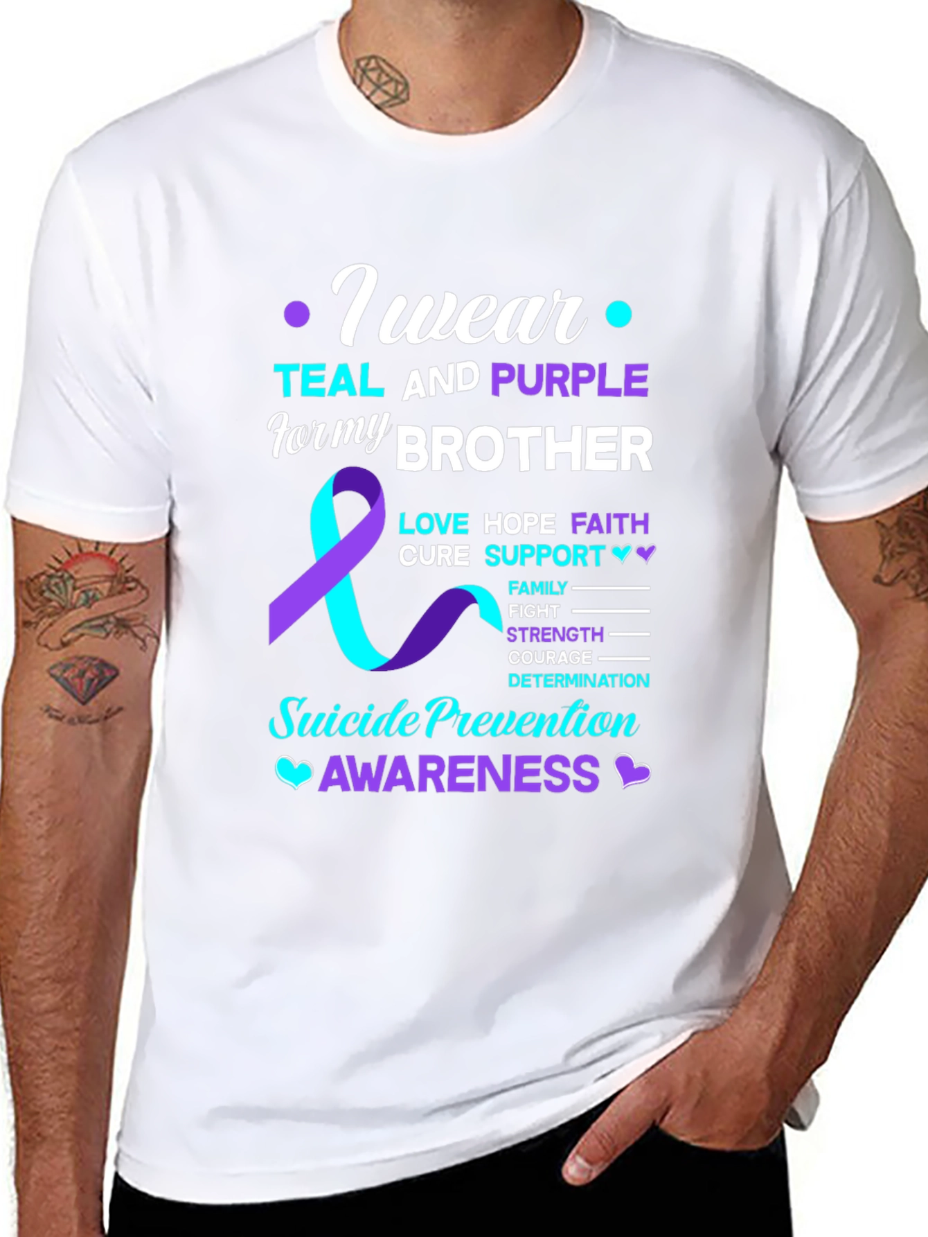 Teal and Purple Suicide Prevention Awareness T-Shirt