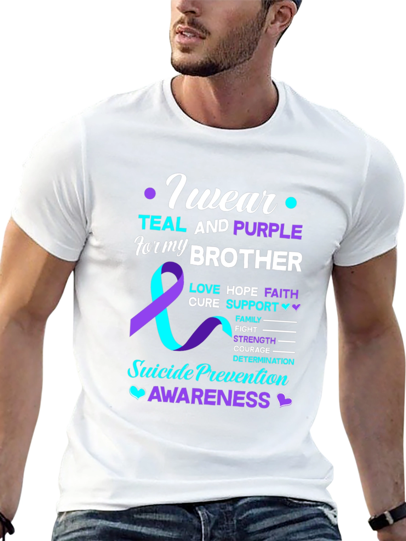 Teal and Purple Suicide Prevention Awareness T-Shirt