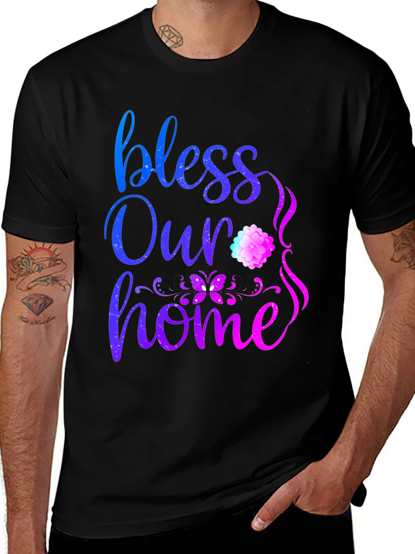 Bless Our Home Graphic Print T-Shirt