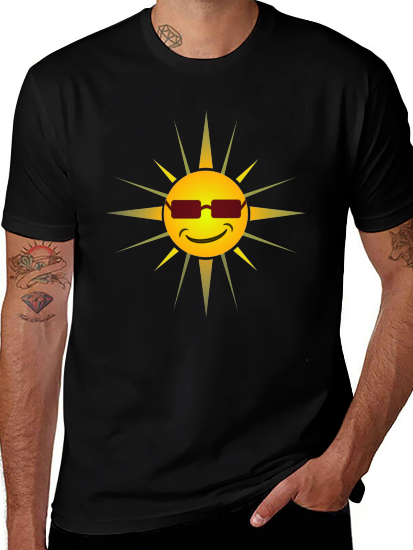 Cool Sun Graphic Tee - Black