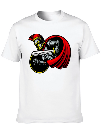 Spartan Warrior Graphic T-Shirt - Black