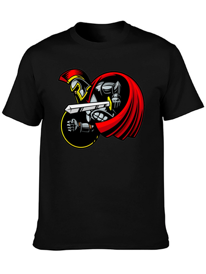 Spartan Warrior Graphic T-Shirt - Black