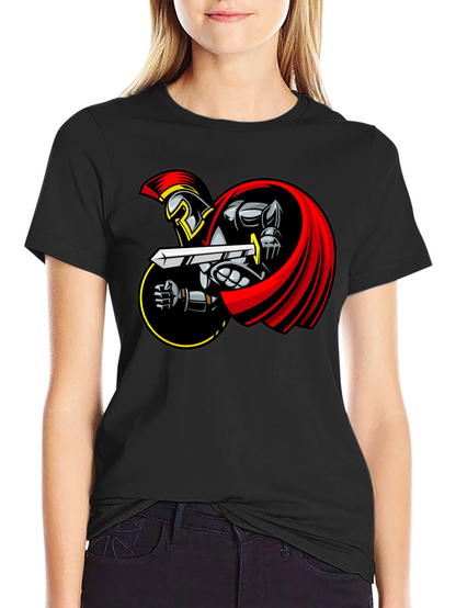 Spartan Warrior Graphic T-Shirt - Black