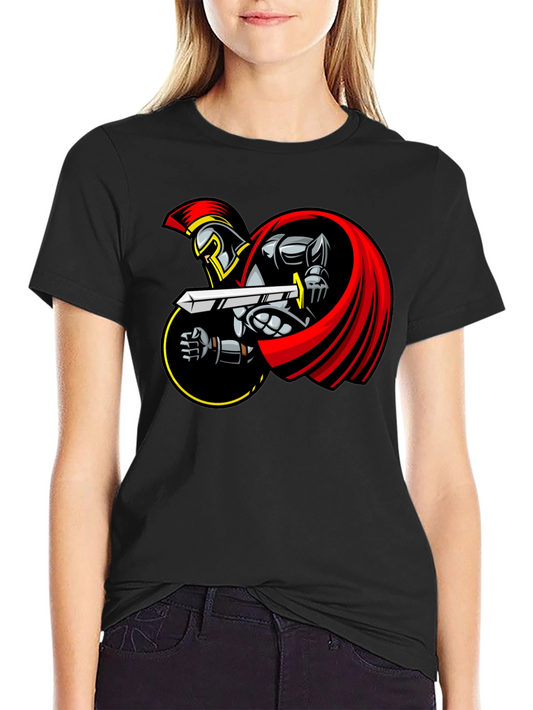 Spartan Warrior Graphic T-Shirt - Black