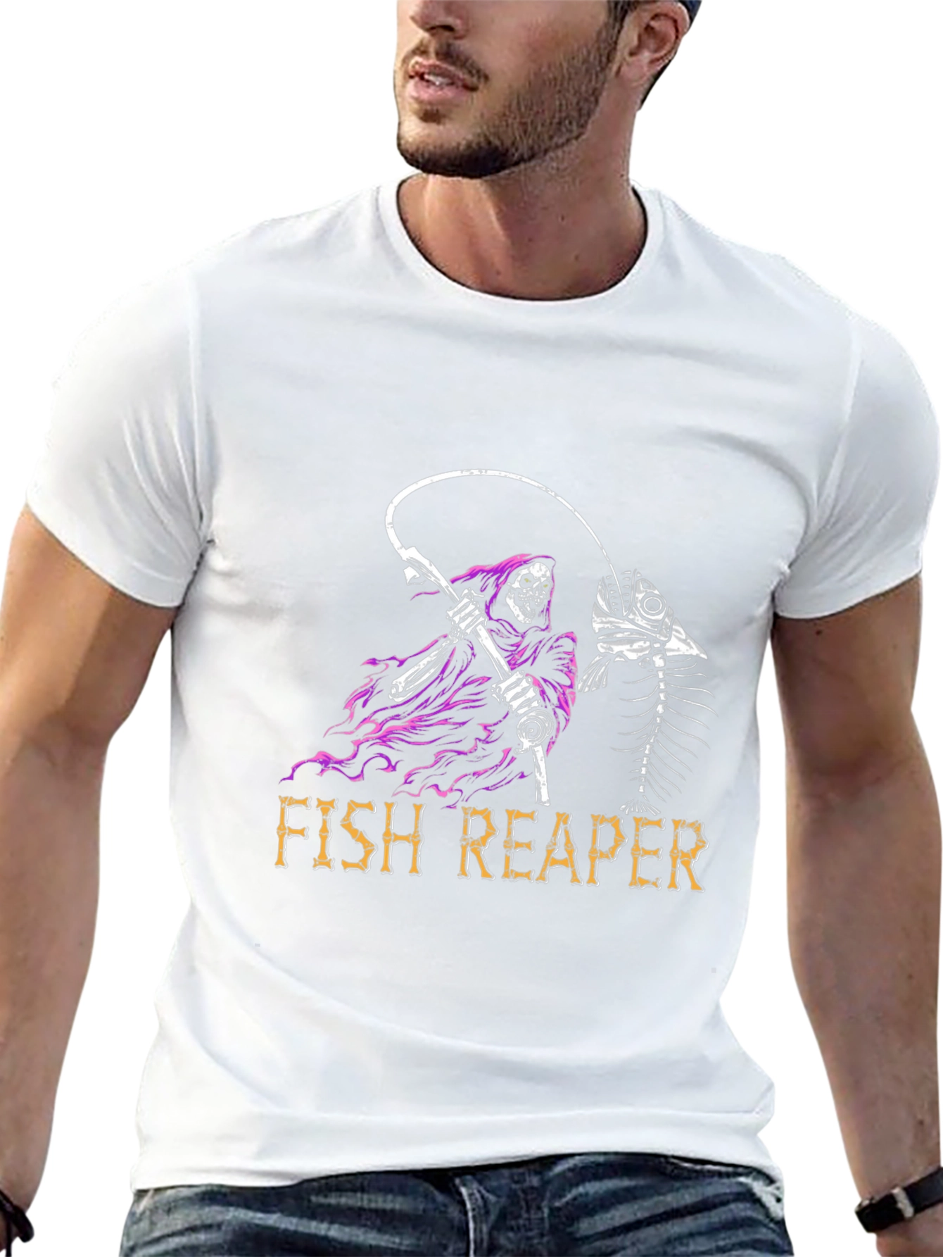 Fish Reaper T-Shirt - Grim Fishing Tee