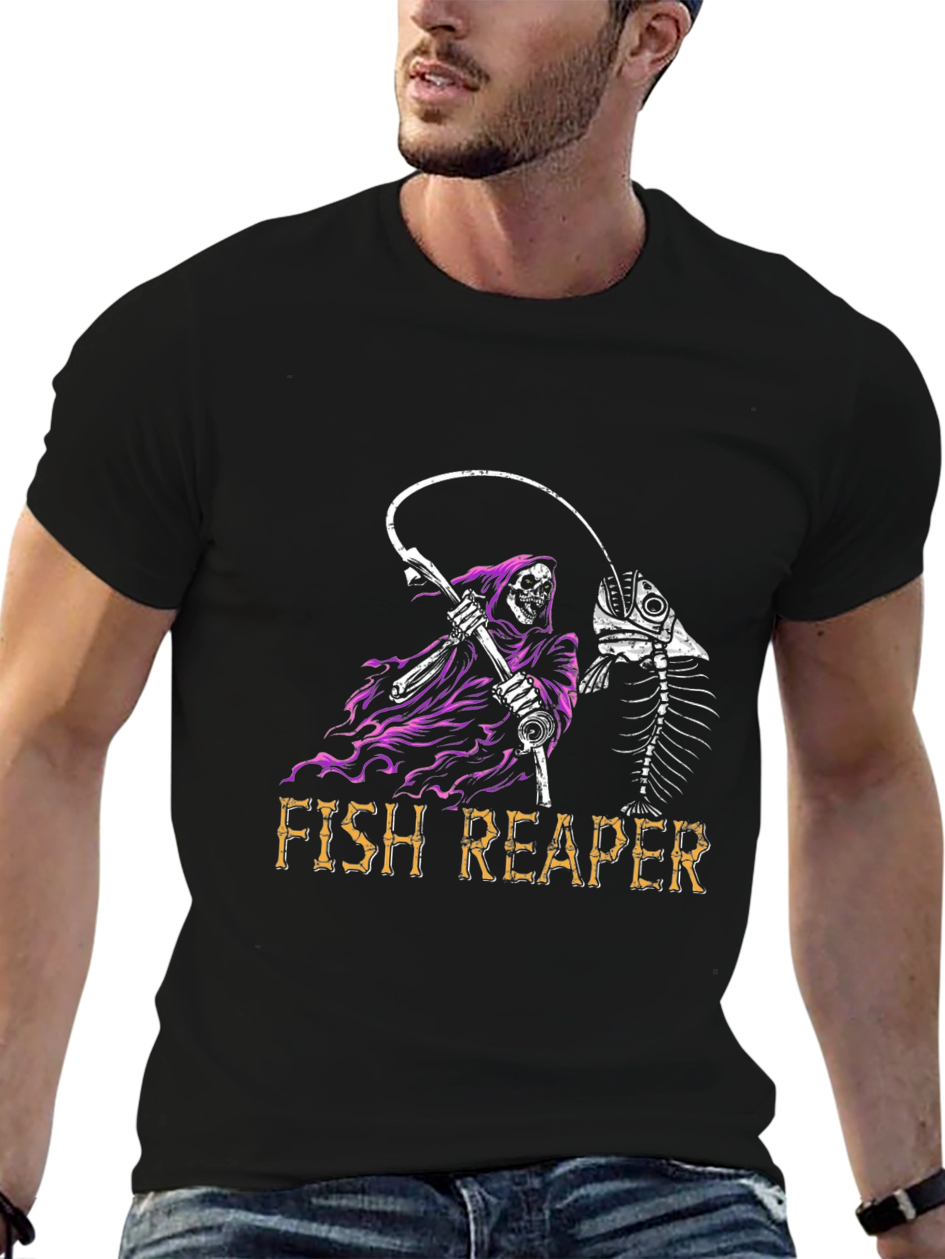 Fish Reaper T-Shirt - Grim Fishing Tee