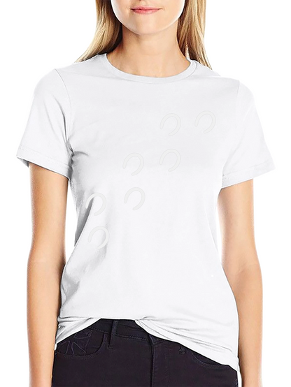 Modern Horseshoe Print Black T-Shirt