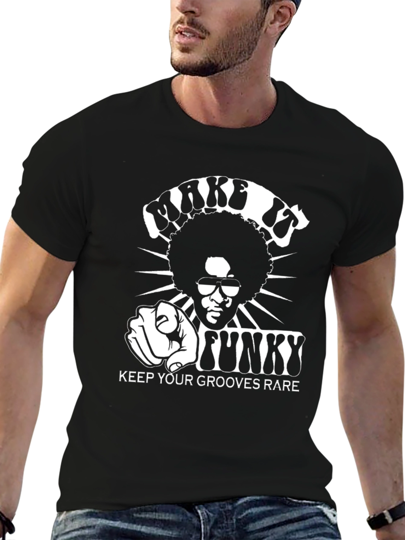 Funky Grooves Graphic T-Shirt - Black