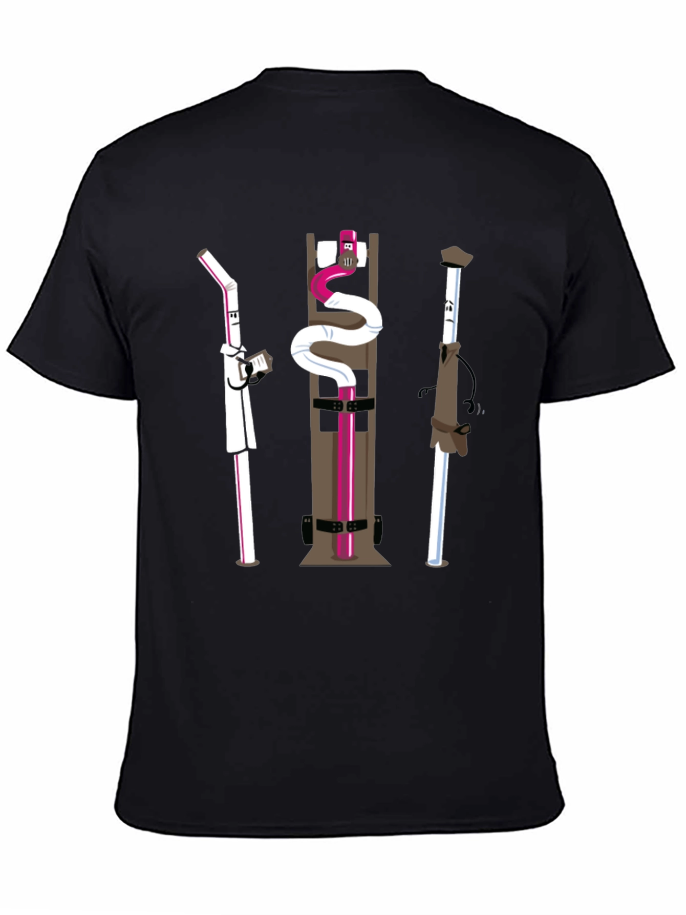 Novelty Black Cartoon Character T-Shirt