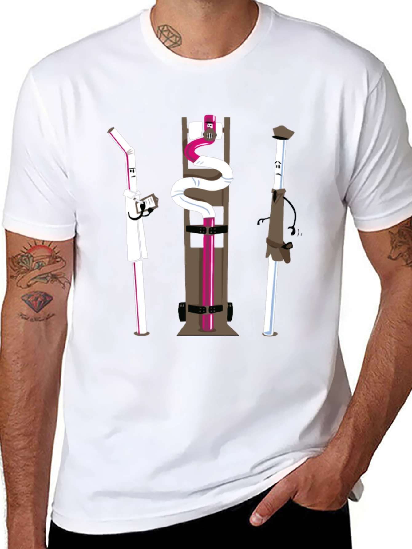 Novelty Black Cartoon Character T-Shirt