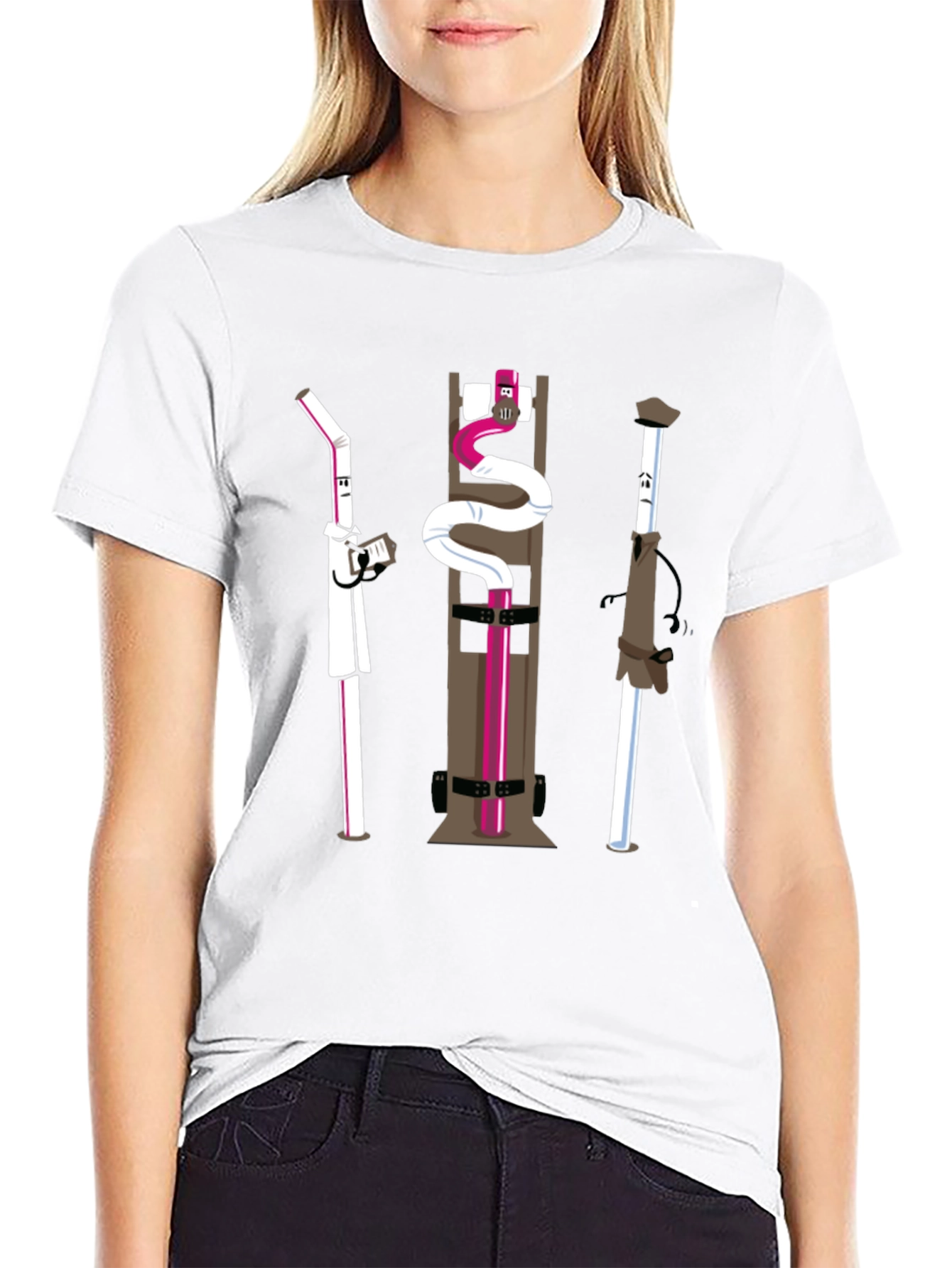 Novelty Black Cartoon Character T-Shirt