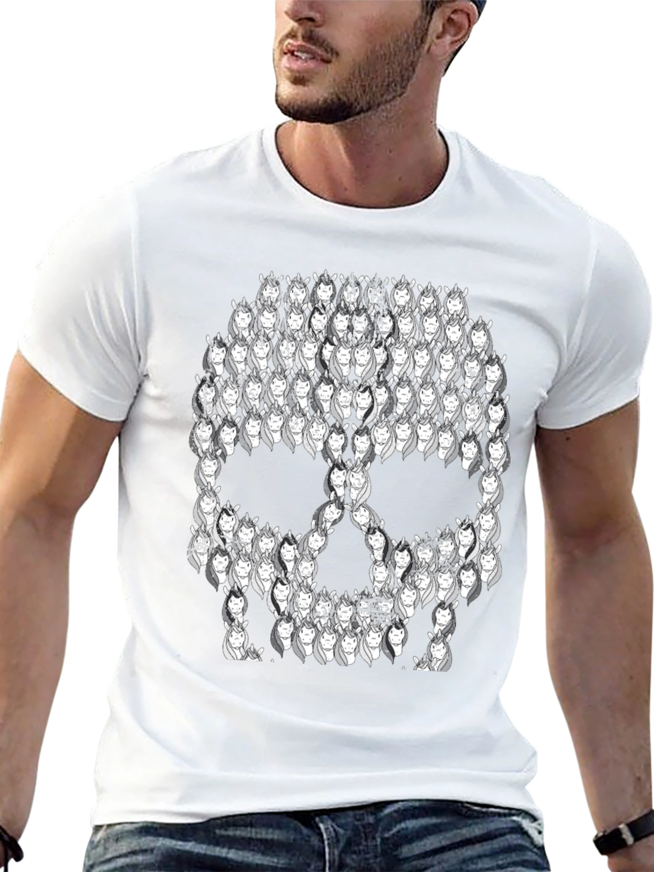 Unicorn Skull Black T-Shirt