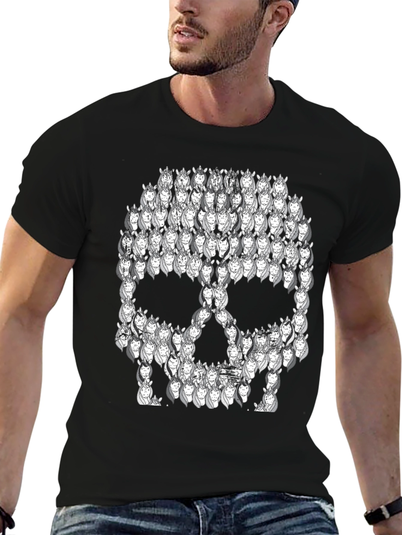 Unicorn Skull Black T-Shirt