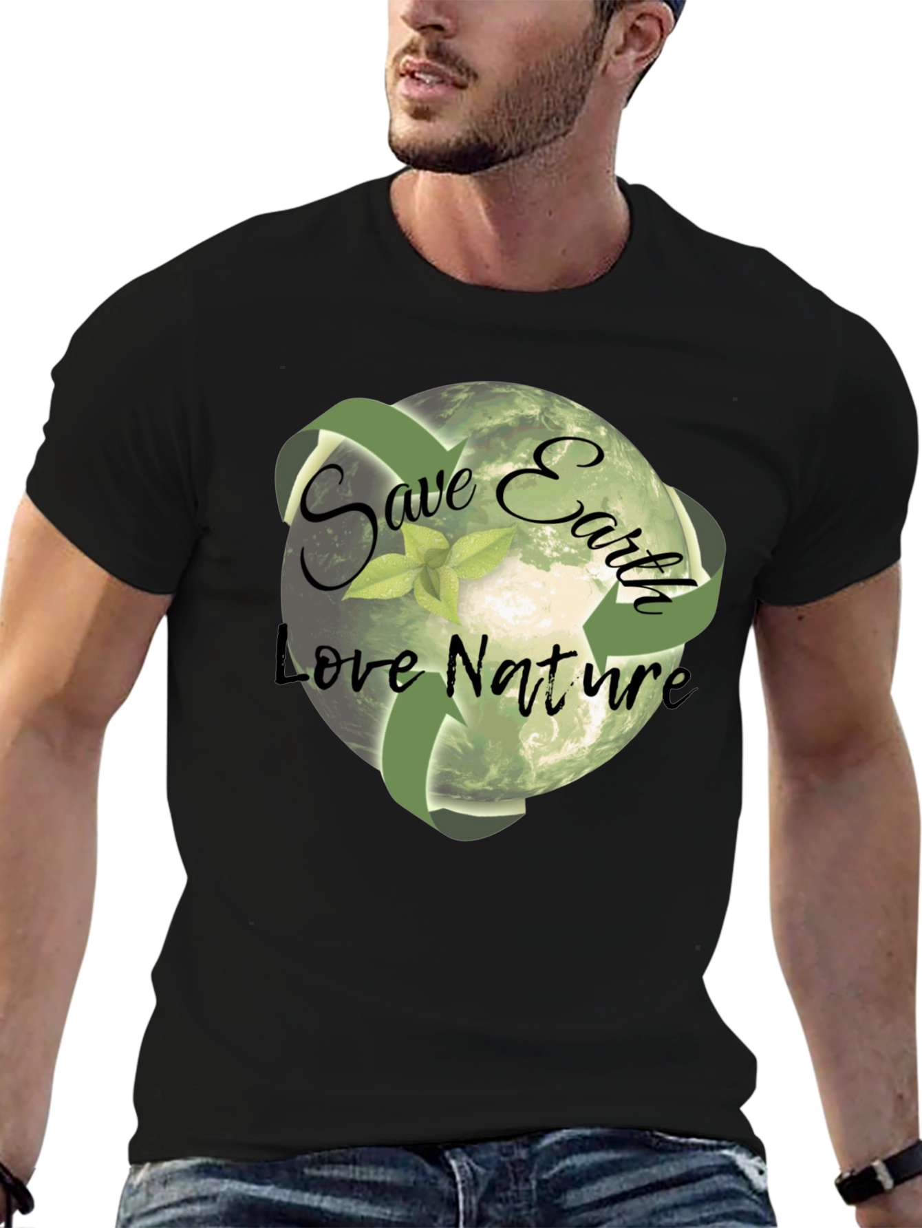 Eco-Friendly Save Earth Graphic T-Shirt