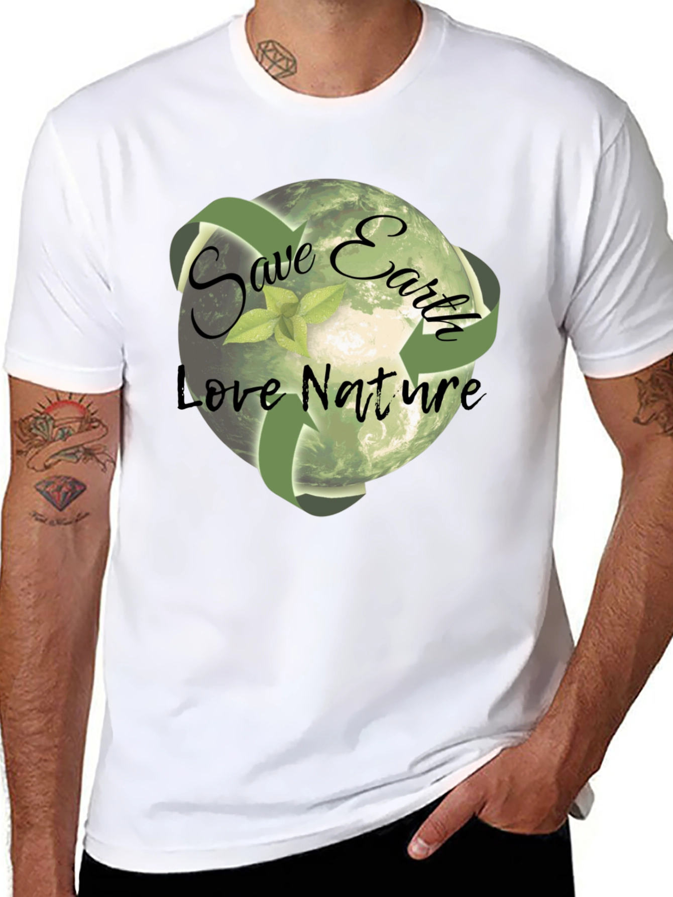 Eco-Friendly Save Earth Graphic T-Shirt