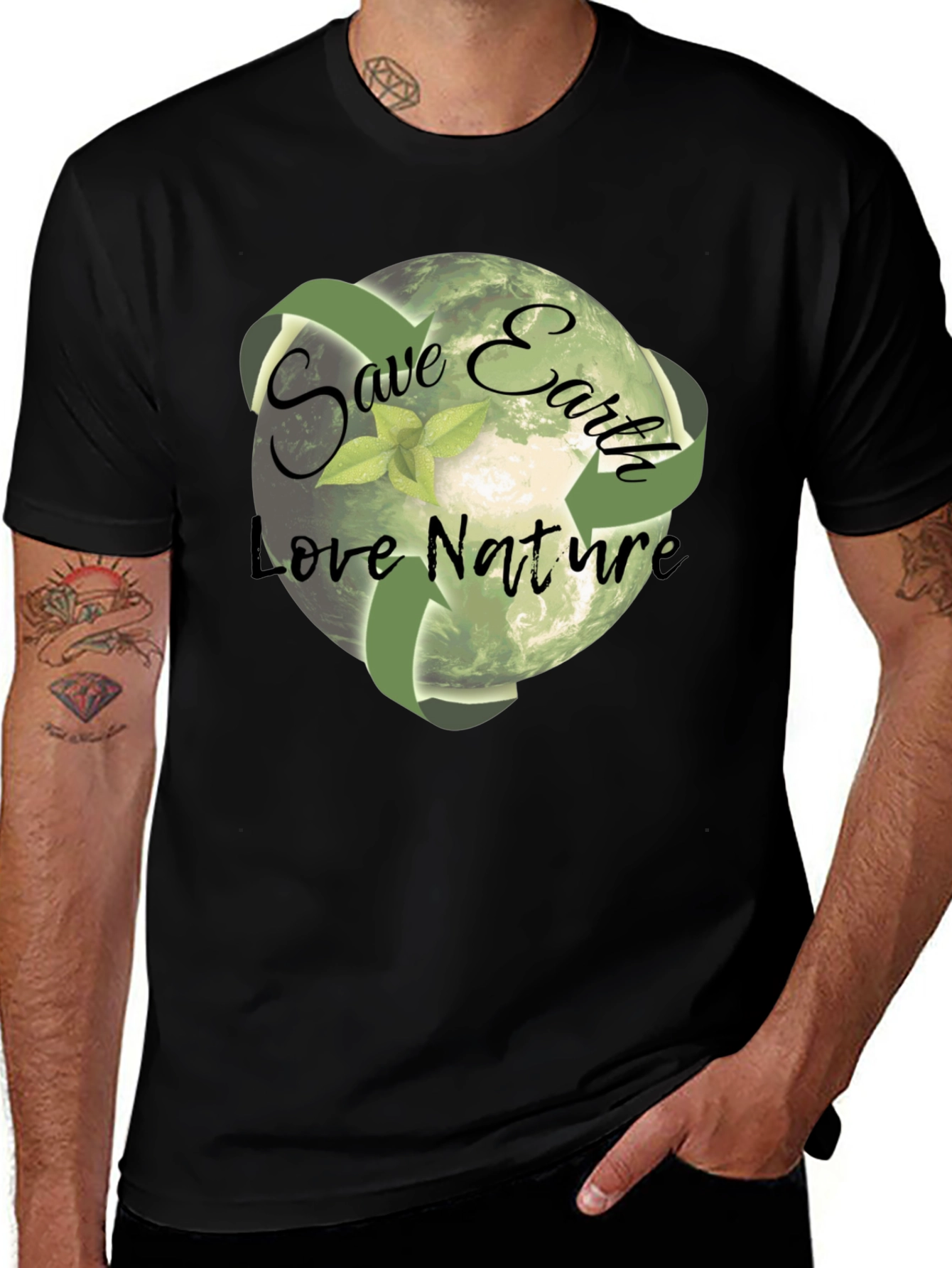 Eco-Friendly Save Earth Graphic T-Shirt