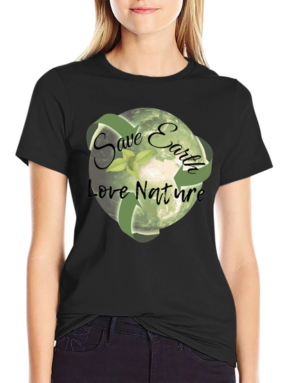 Eco-Friendly Save Earth Graphic T-Shirt