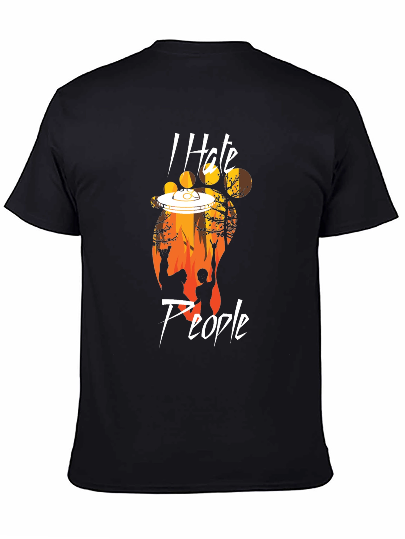 I Hate People Bigfoot UFO T-Shirt