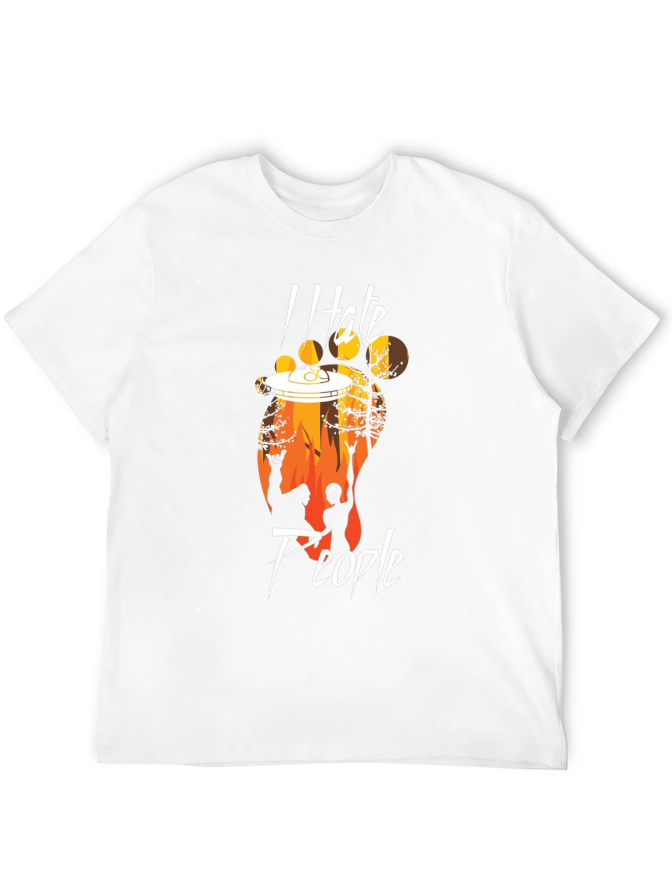 I Hate People Bigfoot UFO T-Shirt