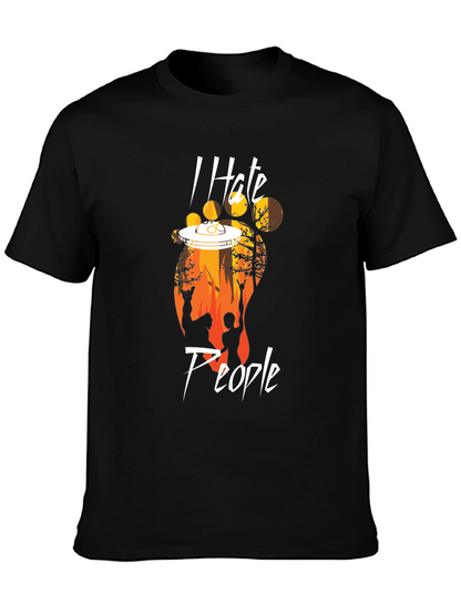 I Hate People Bigfoot UFO T-Shirt