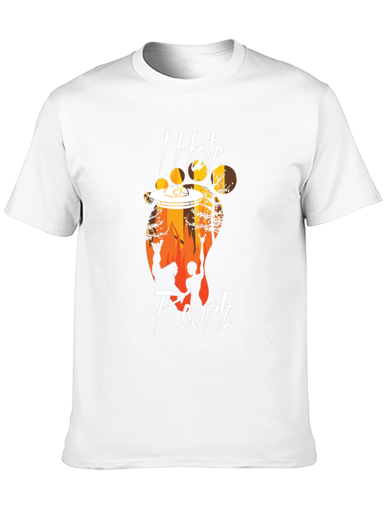 I Hate People Bigfoot UFO T-Shirt