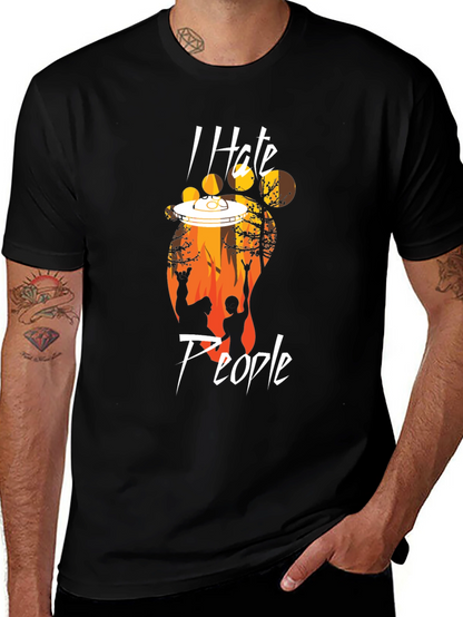 I Hate People Bigfoot UFO T-Shirt