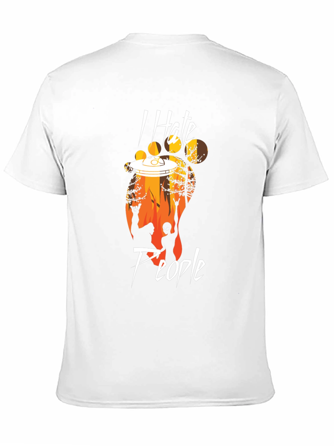 I Hate People Bigfoot UFO T-Shirt