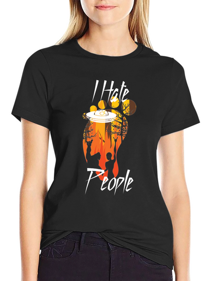 I Hate People Bigfoot UFO T-Shirt