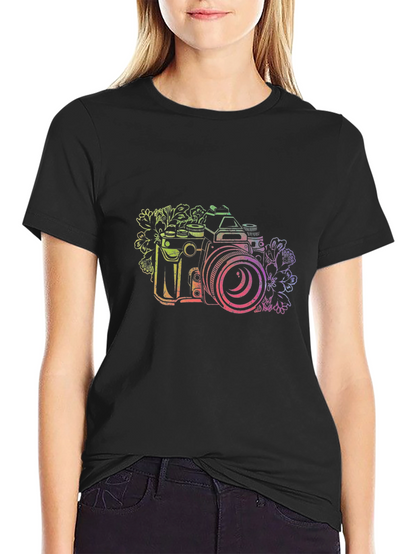 Camera Graphic Tee - Black Cotton